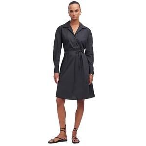 NWT Madewell Belted Mini Shirtdress in Large Black Minimalist Capsule Wardrobe